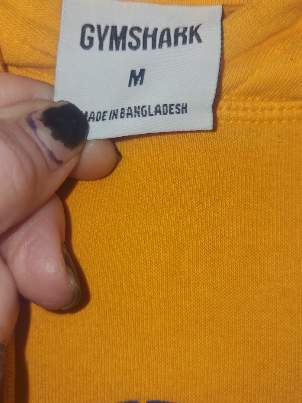 Gymshark Yellow Hoodie with Blue Logo - Picture 2 of 3